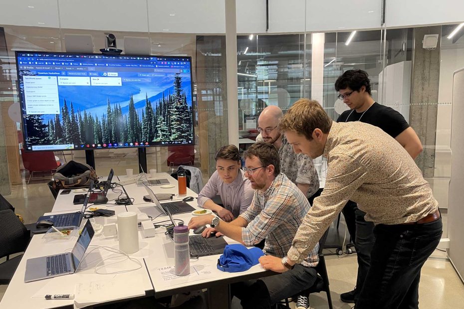 Image of software engineers at a hackathon