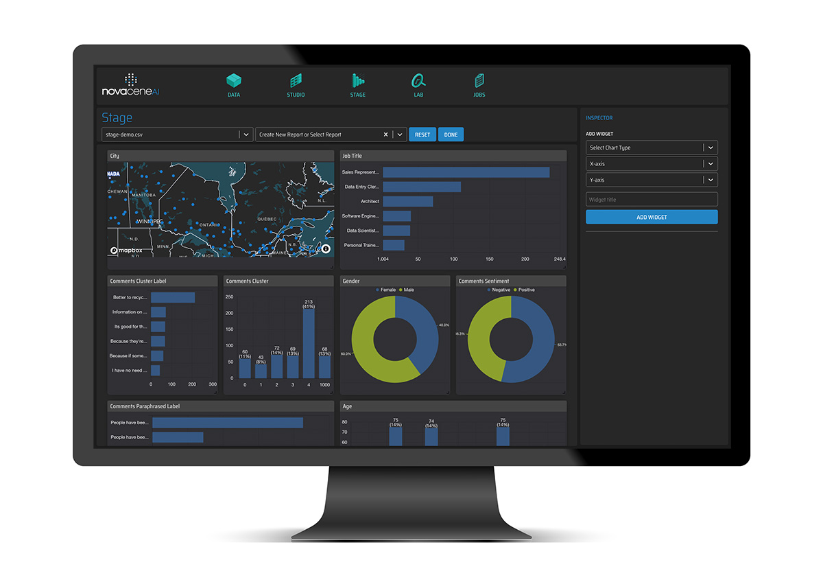 Screenshot of NovaceneAI Platform Dashboard