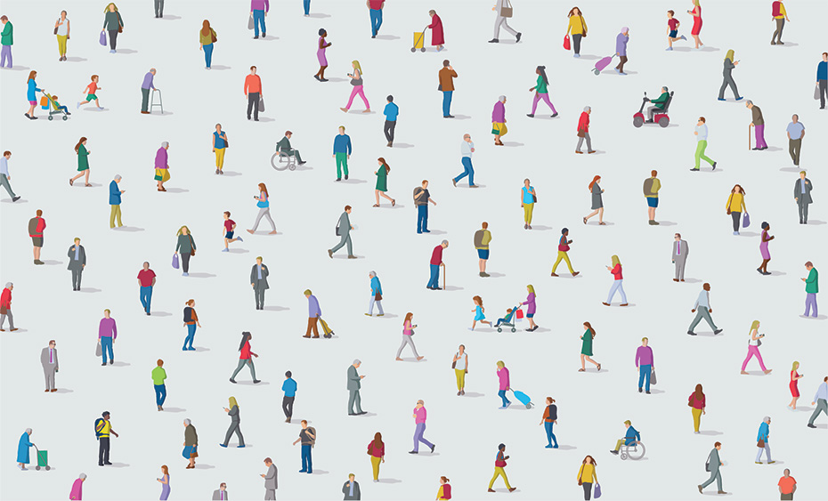 Illustration of a crowd of diverse people