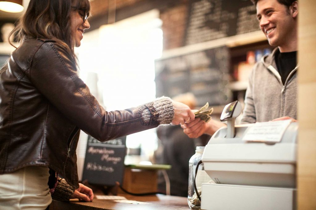 Woman making a purchase