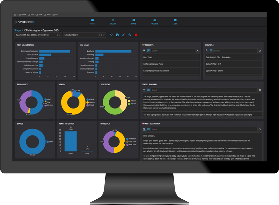 NovaceneAI Platform Dashboard